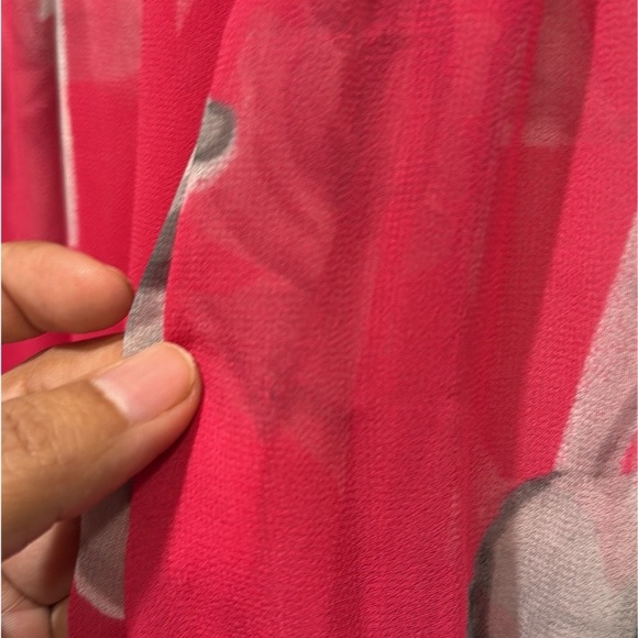 MISA Los Angeles Dariya Pink Floral Sheer Midi Dress NWT Tie Neck Boho Small - Picture 9 of 13